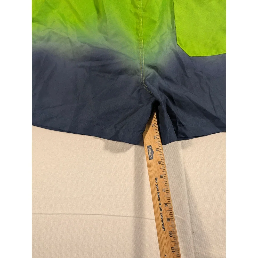 NFL Swim Trunks Mens Large Green Seattle Seahawks Ombre Board Shorts FOCO NEW